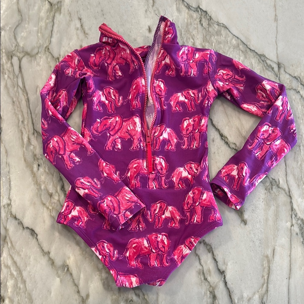 Mott50 Pink and Purple Swimsuit with Elephant Design